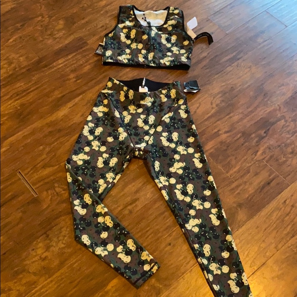 ADAM SELMAN  CHERRY TRI COLOR LEGGINGS